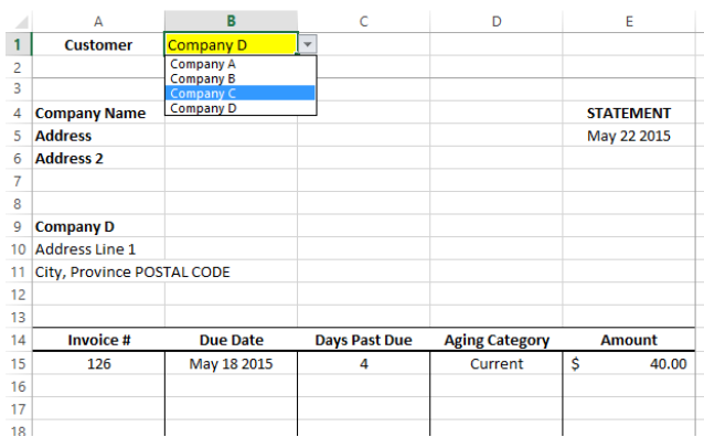 Accounts Receivable Statement Generator (non-VBA)