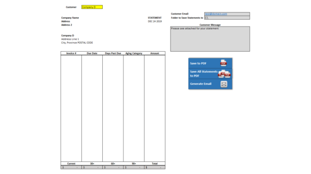 accounts receivable template visual basic excel