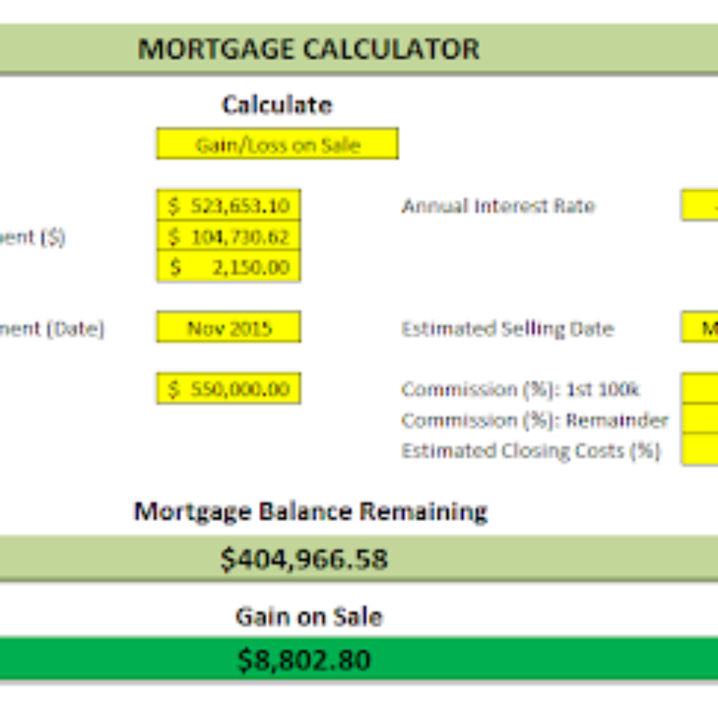 Mortgage Closing Cost Estimate Worksheet