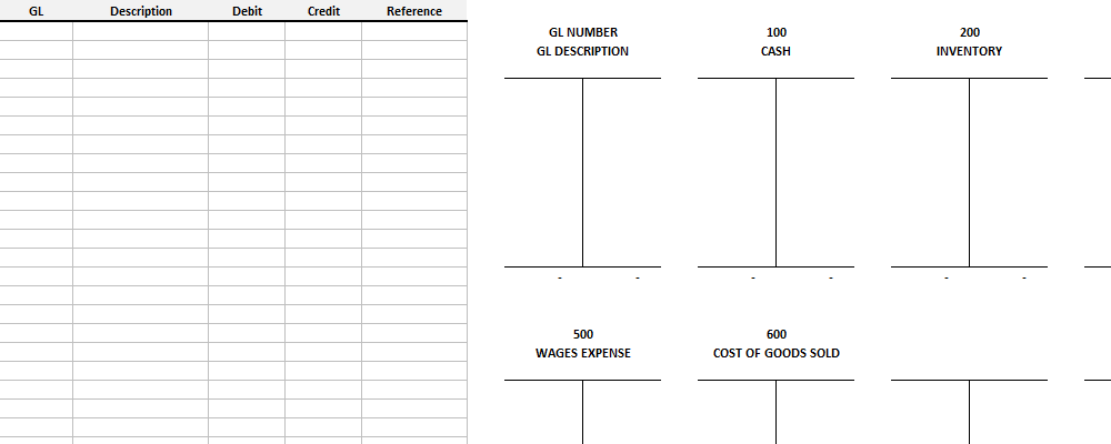 Printable Blank T Accounts Template - Blank Printable