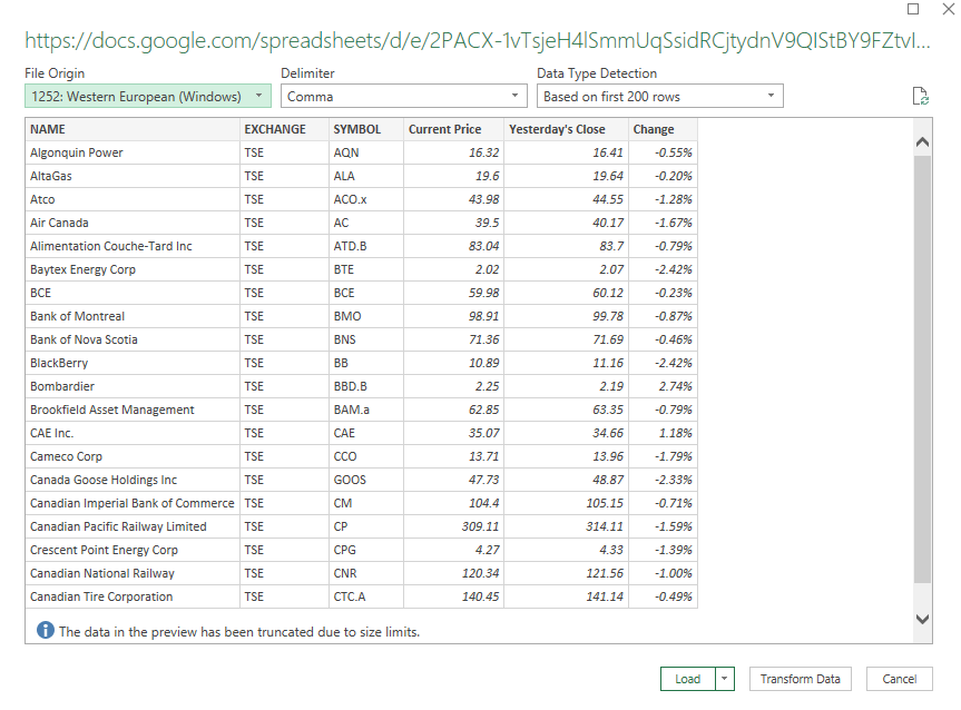 import excel google sheets