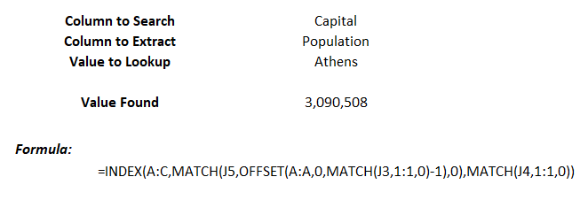 creating a dynamic formula using index match