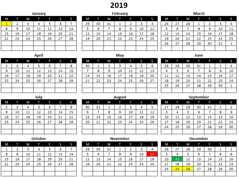 Excel 12 Month Calendar Template HowtoExcel net