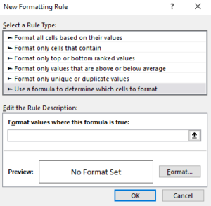 excel formula for row color