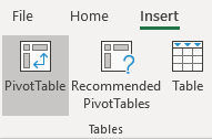 create pivot table button