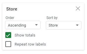 Repeat row labels option in Google Sheets is easily accessible within the field settings.