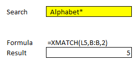 XMATCH for a text search.