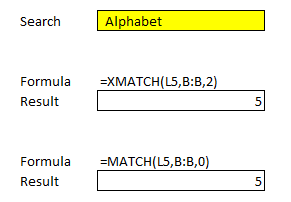 Comparing MATCH to XMATCH on exact matches.