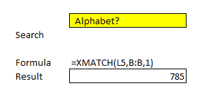 XMATCH for a text search.