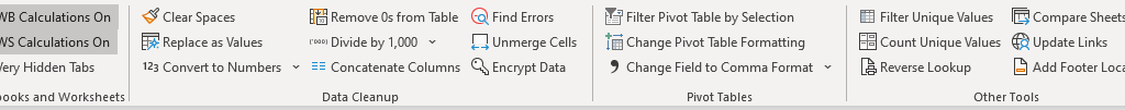 Complete list of macros on the howtoexcel.net add-in.