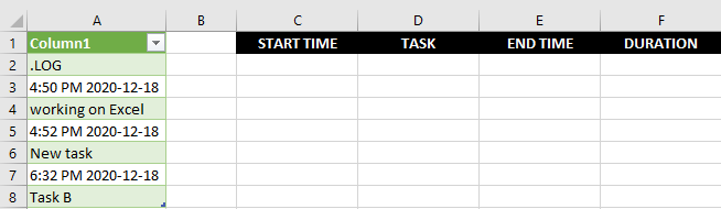 How To Make A Time Log In Excel