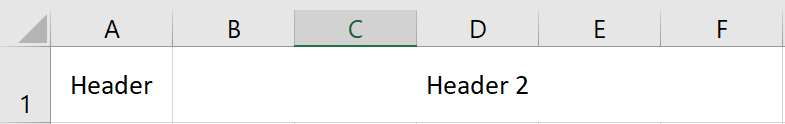 Entering data in a cell that was already center aligned across multiple cells.