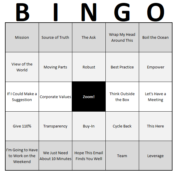 Bingo card.