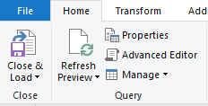 Advanced editor in the power query menu.