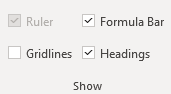 Hiding gridlines in Excel.