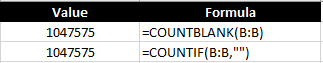 Using the COUNTBLANK and COUNTIF functions.