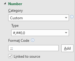 Setting the format code for an Excel chart.