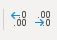 Button to increase or decrease the number of decimal places.