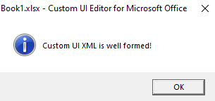 Custom UI message saying the XML is well formed.