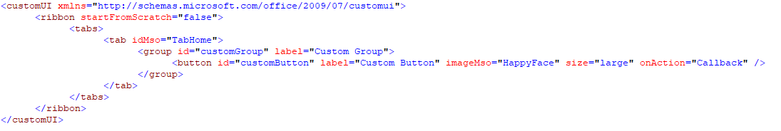 Custom UI Editor showing button group created within the Home tab.