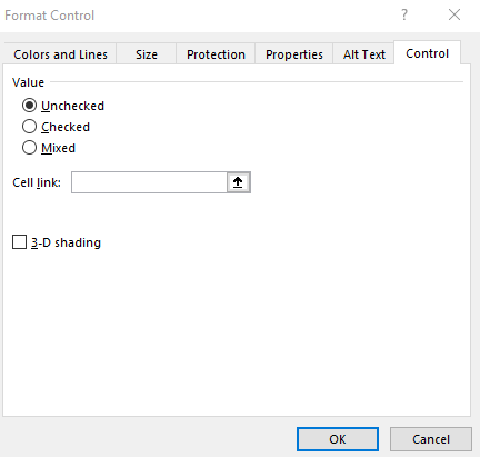 The control section in the Format Control settings.