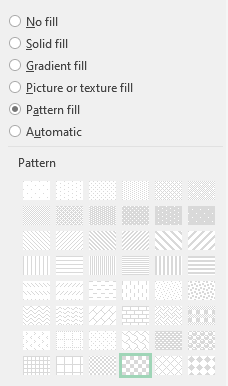 Using a checkered pattern fill for a stacked area chart.