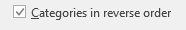 Categories in reverse order setting on Excel.