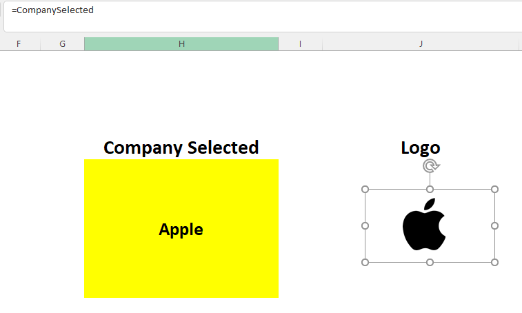 Assigning a named range to a picture.