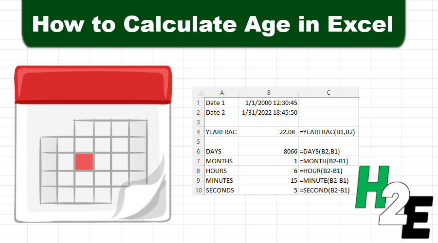 How To Calculate Age In Excel 5605