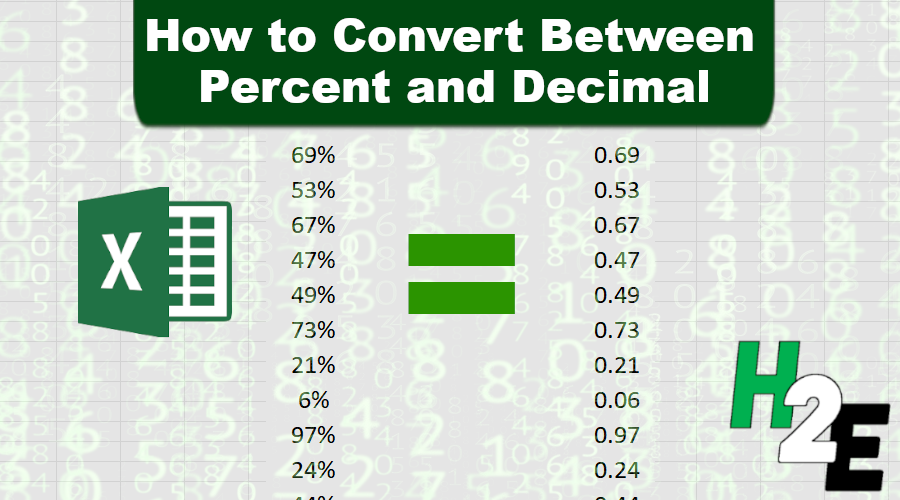 Excel Convert Percentage to Decimal  