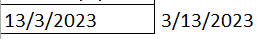 A date value converted from day/month/year into month/day/year.