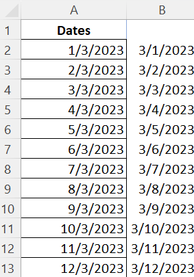 Converting day/month/year dates into month/day/year.