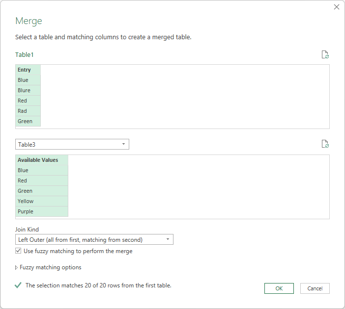 Merging tables in Power Query.