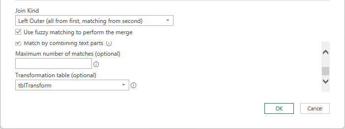 Using a transformational table in Power Query when specifying the fuzzy matching rules.