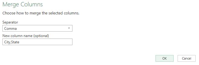 Merging columns in Power Query.