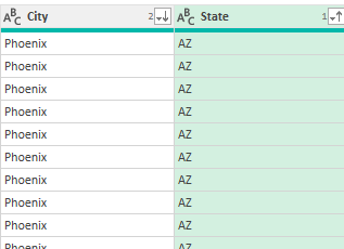 Multiple sorting rules applied in Power Query.