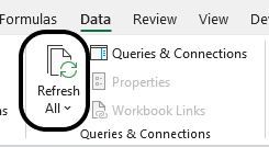 Refreshing the data in Power Query.