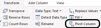 Pivoting a column in Power Query.