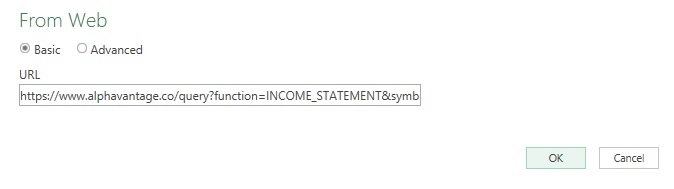 Using Power Query to download financial statement data.