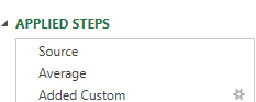 A custom column calculation is listed below the average calculation.