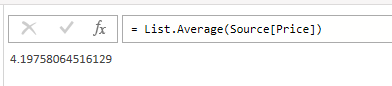 Power Query performing an average calculation based on a column.