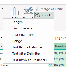 Using the Extract function in Power Query.