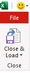 The Close and Load button in Power Query.