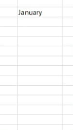 Using autofill to fill in months of the year.