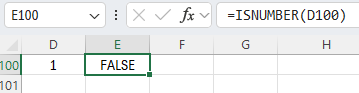 The ISNUMBER function in Excel.