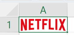 Netflix logo displayed on an Excel spreadsheet using the IMAGE function.