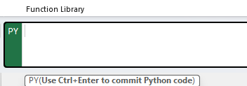 Entering python code in Excel.