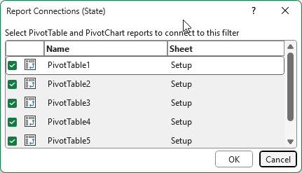 Setting up report connections.