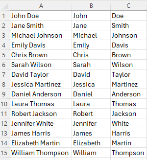 Using flash fill in Excel to convert text to columns with a pattern.