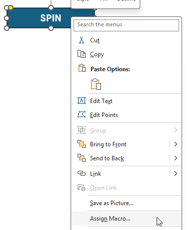 Assigning a macro to a shape.